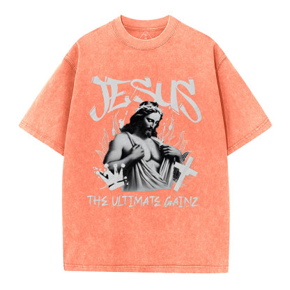 Jesus The Ultimate Gainz Christian Washed T-Shirt