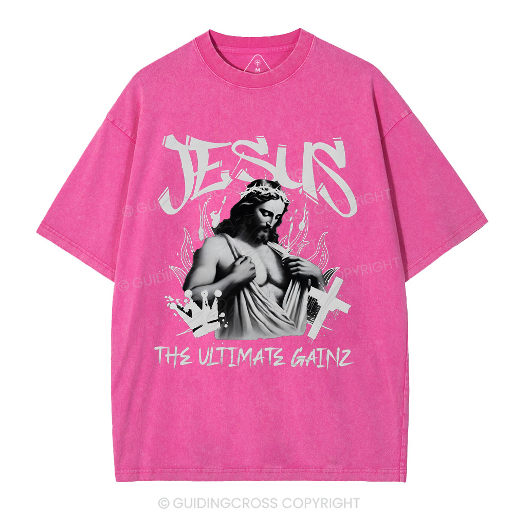 Jesus The Ultimate Gainz Christian Washed T-Shirt