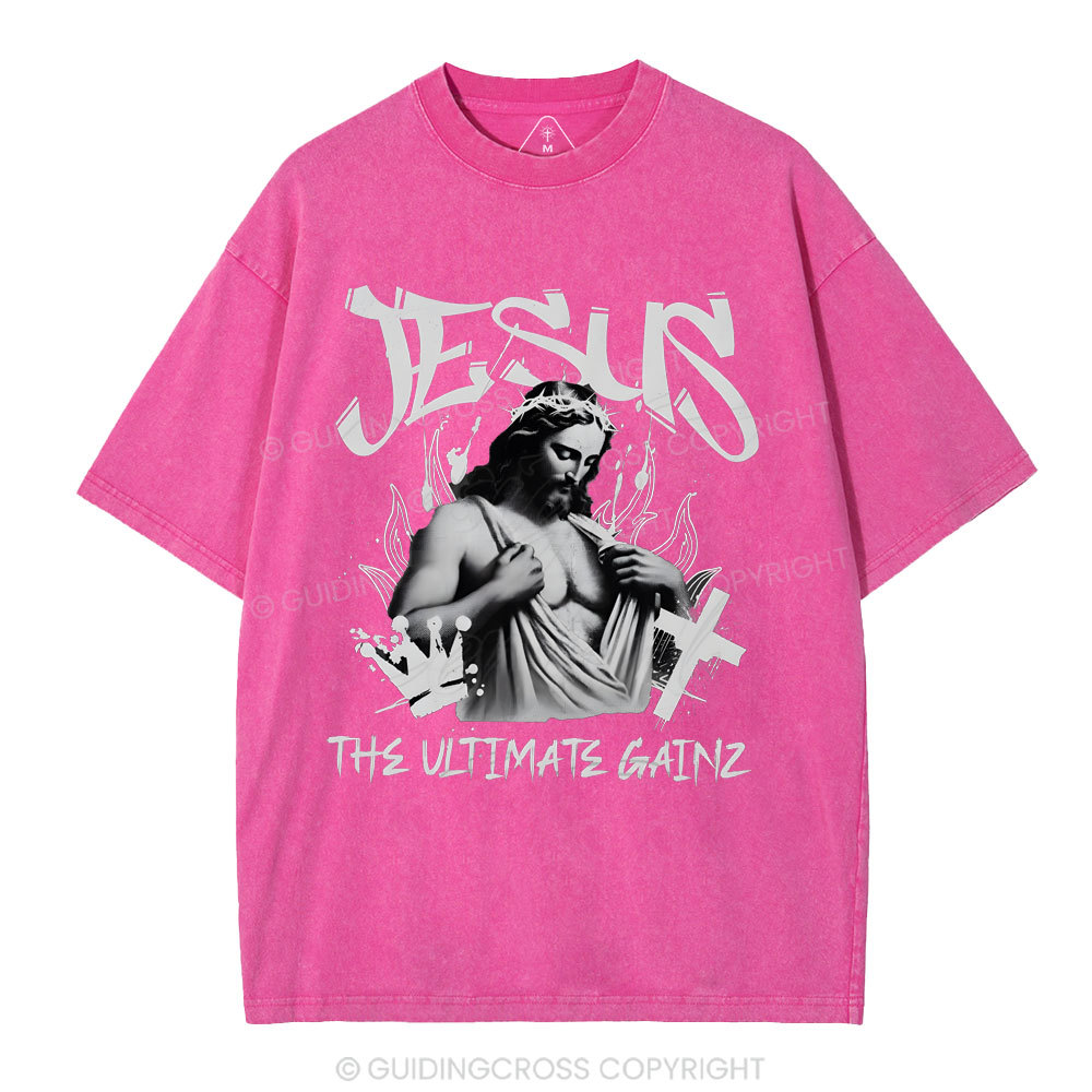 Jesus The Ultimate Gainz Christian Washed T-Shirt