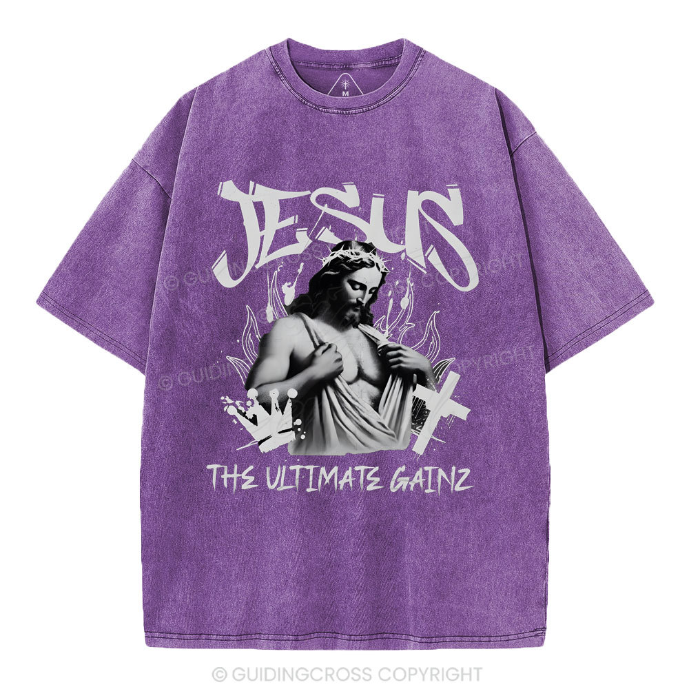 Jesus The Ultimate Gainz Christian Washed T-Shirt