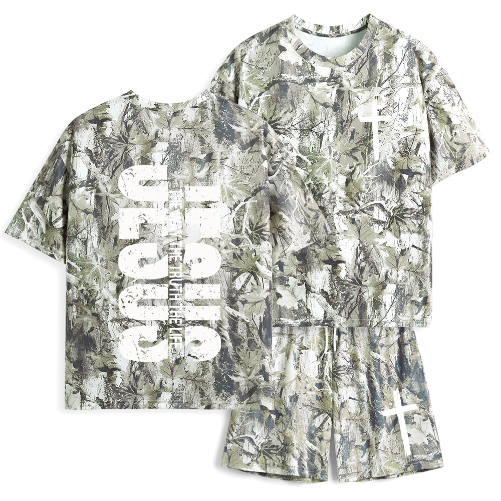 Jesus The Way Christian Camo T-Shirt & Shorts