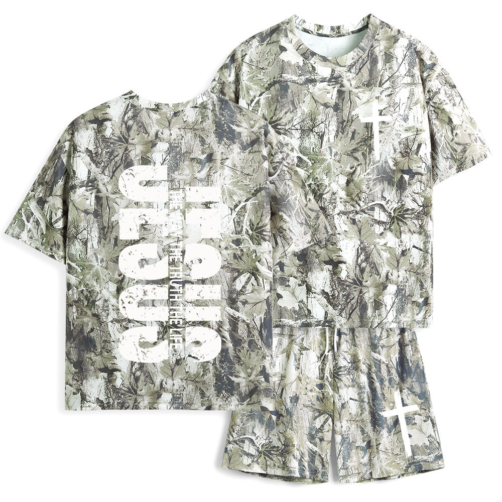 Jesus The Way Christian Camo T-Shirt & Shorts