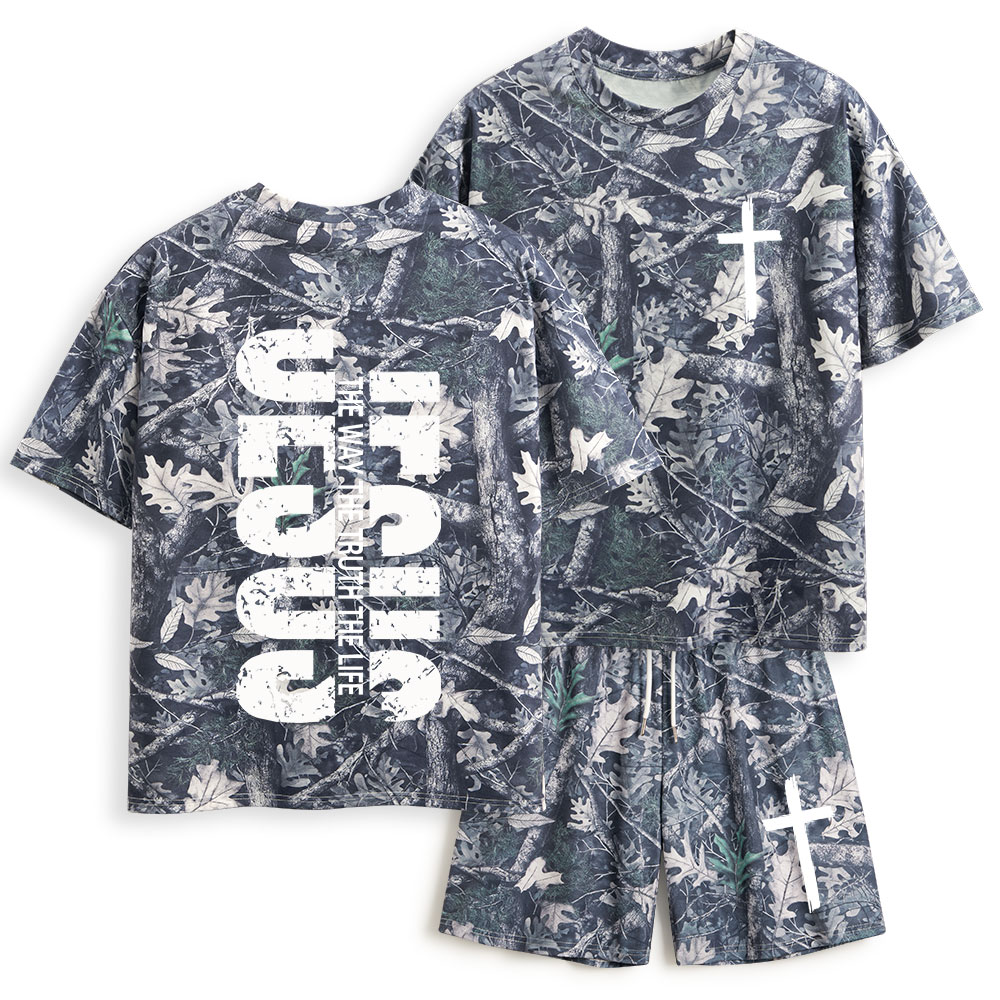 Jesus The Way Christian Camo T-Shirt & Shorts