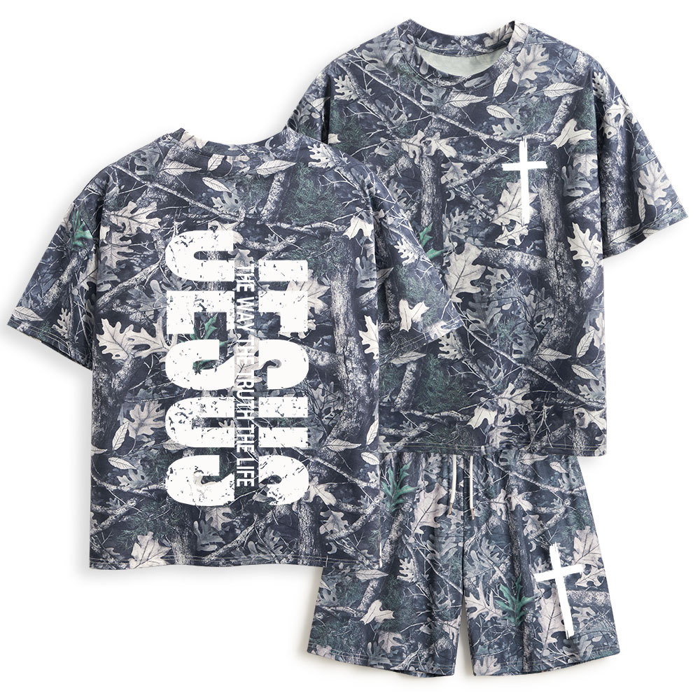 Jesus The Way Christian Camo T-Shirt & Shorts