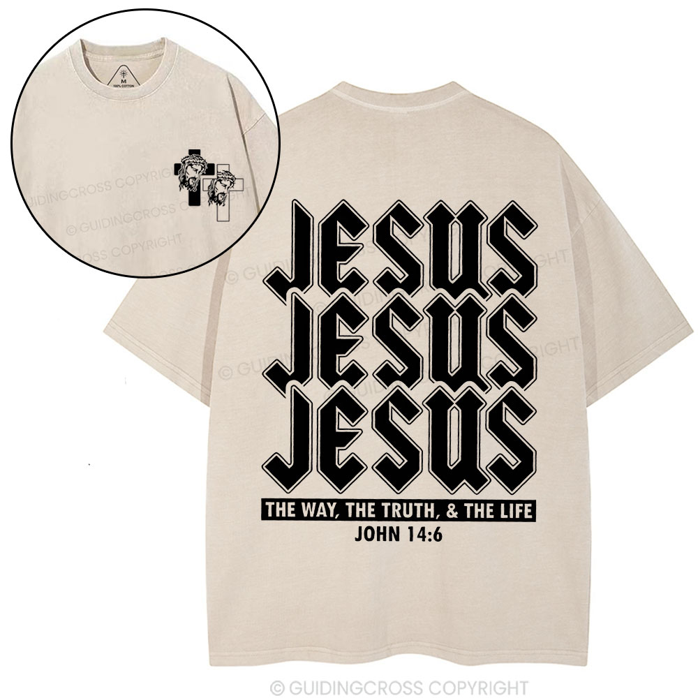 Jesus The Way Christian Washed T-Shirt