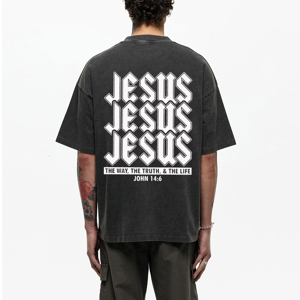 Jesus The Way Christian Washed T-Shirt