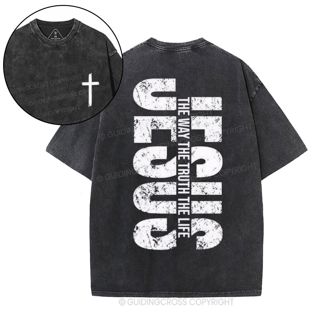Jesus The Way Christian Washed T-Shirt