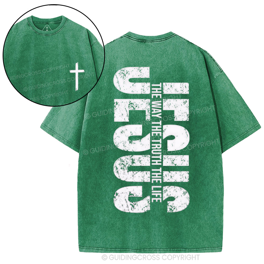 Jesus The Way Christian Washed T-Shirt