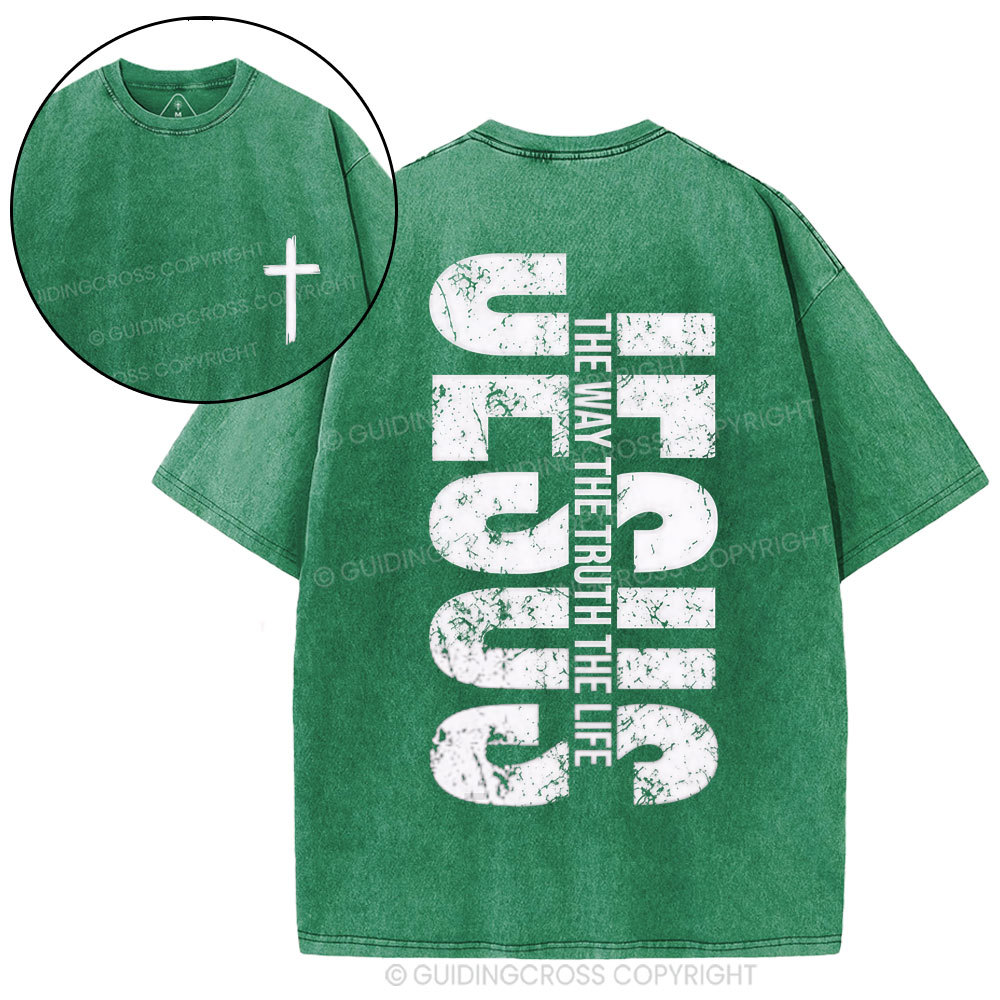 Jesus The Way Christian Washed T-Shirt