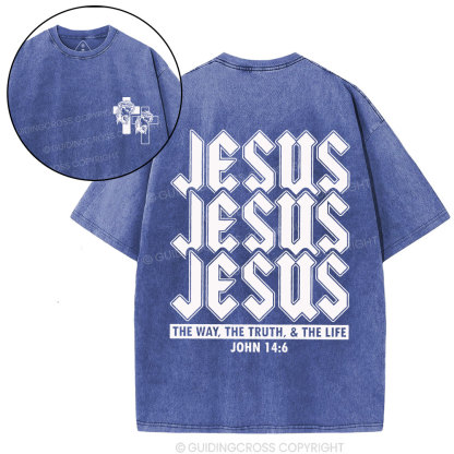 Jesus The Way Christian Washed T-Shirt