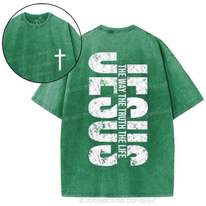 Jesus The Way Christian Washed T-Shirt