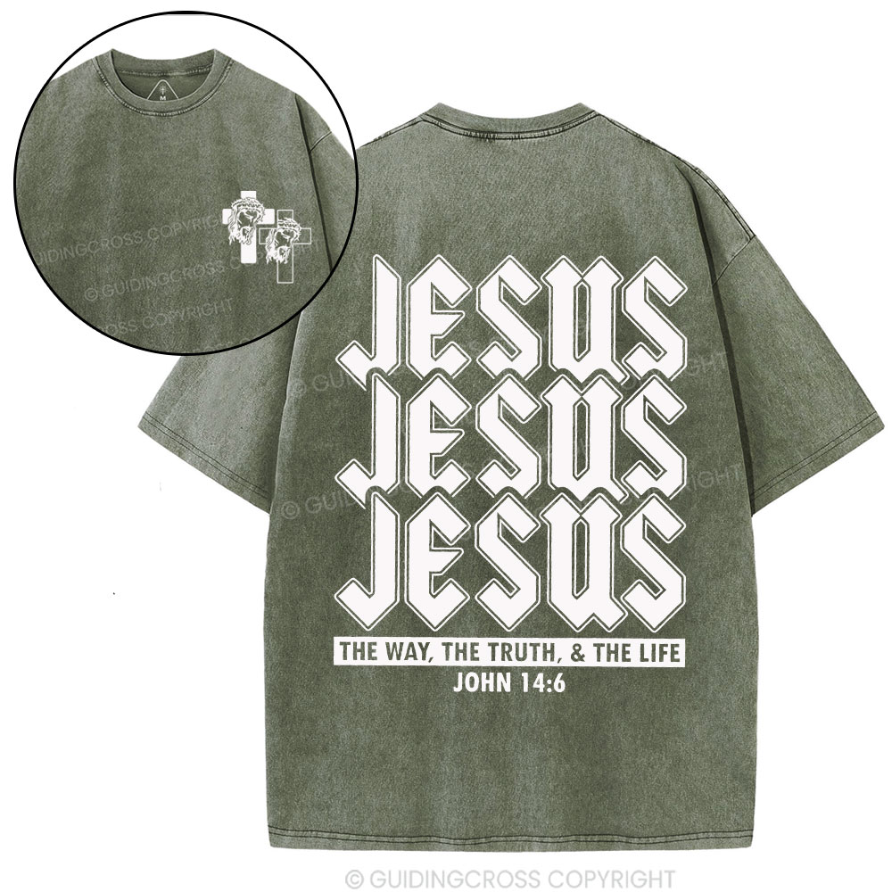 Jesus The Way Christian Washed T-Shirt