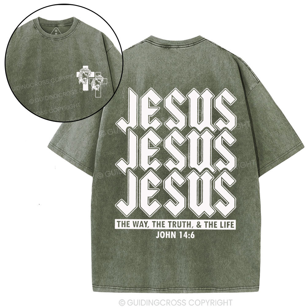 Jesus The Way Christian Washed T-Shirt