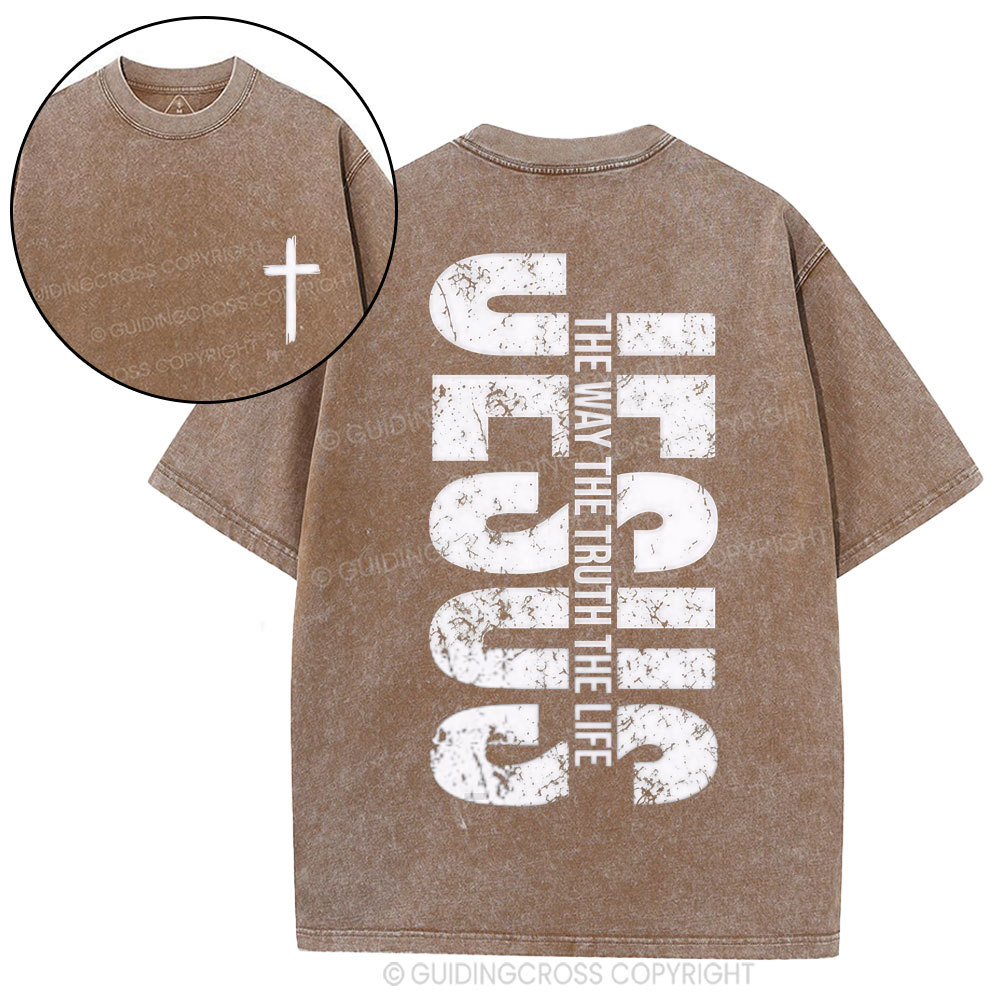 Jesus The Way Christian Washed T-Shirt