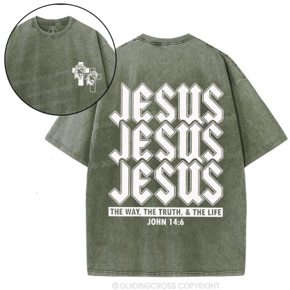 Jesus The Way Christian Washed T-Shirt