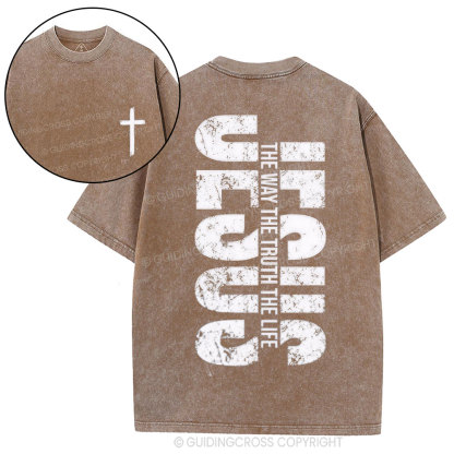 Jesus The Way Christian Washed T-Shirt