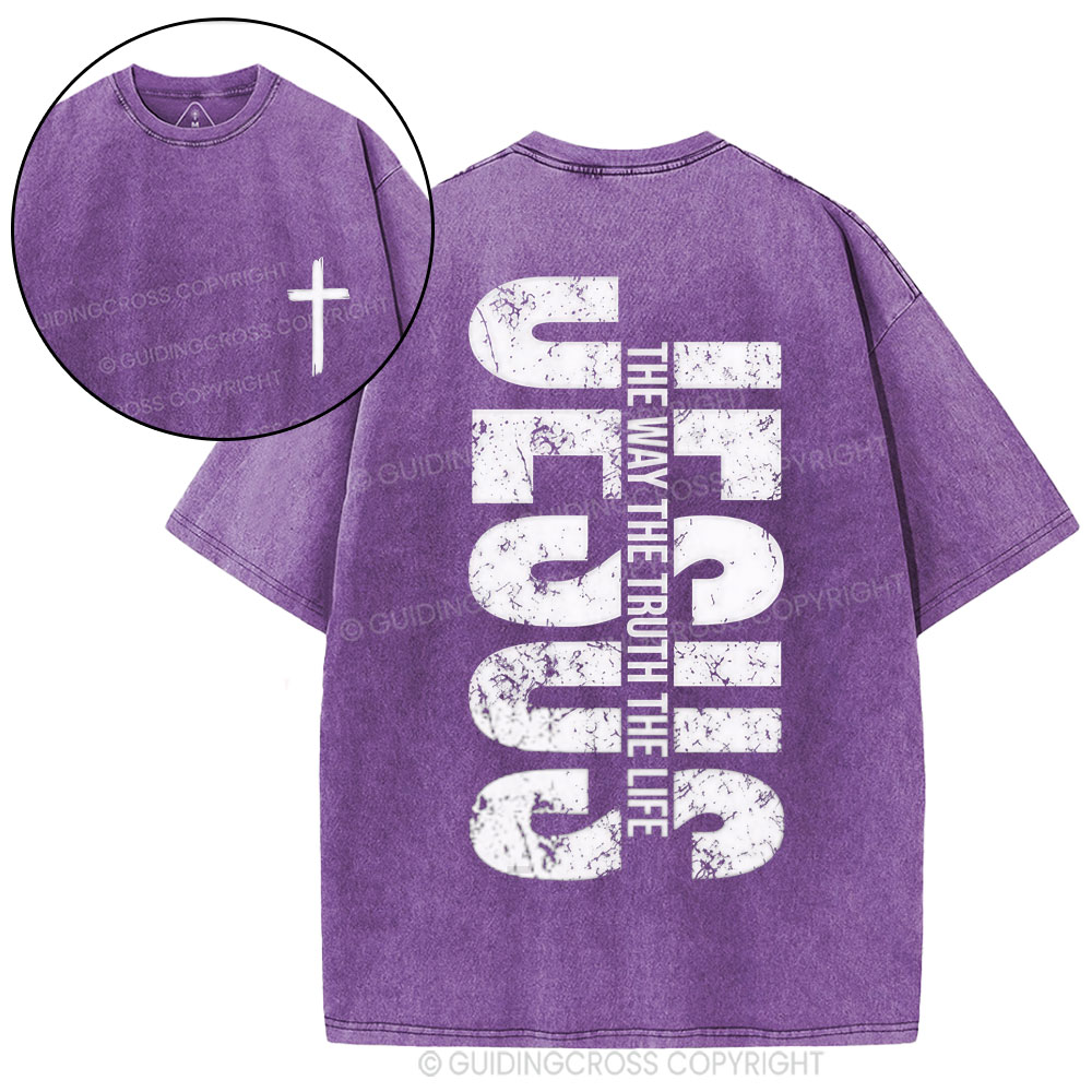 Jesus The Way Christian Washed T-Shirt
