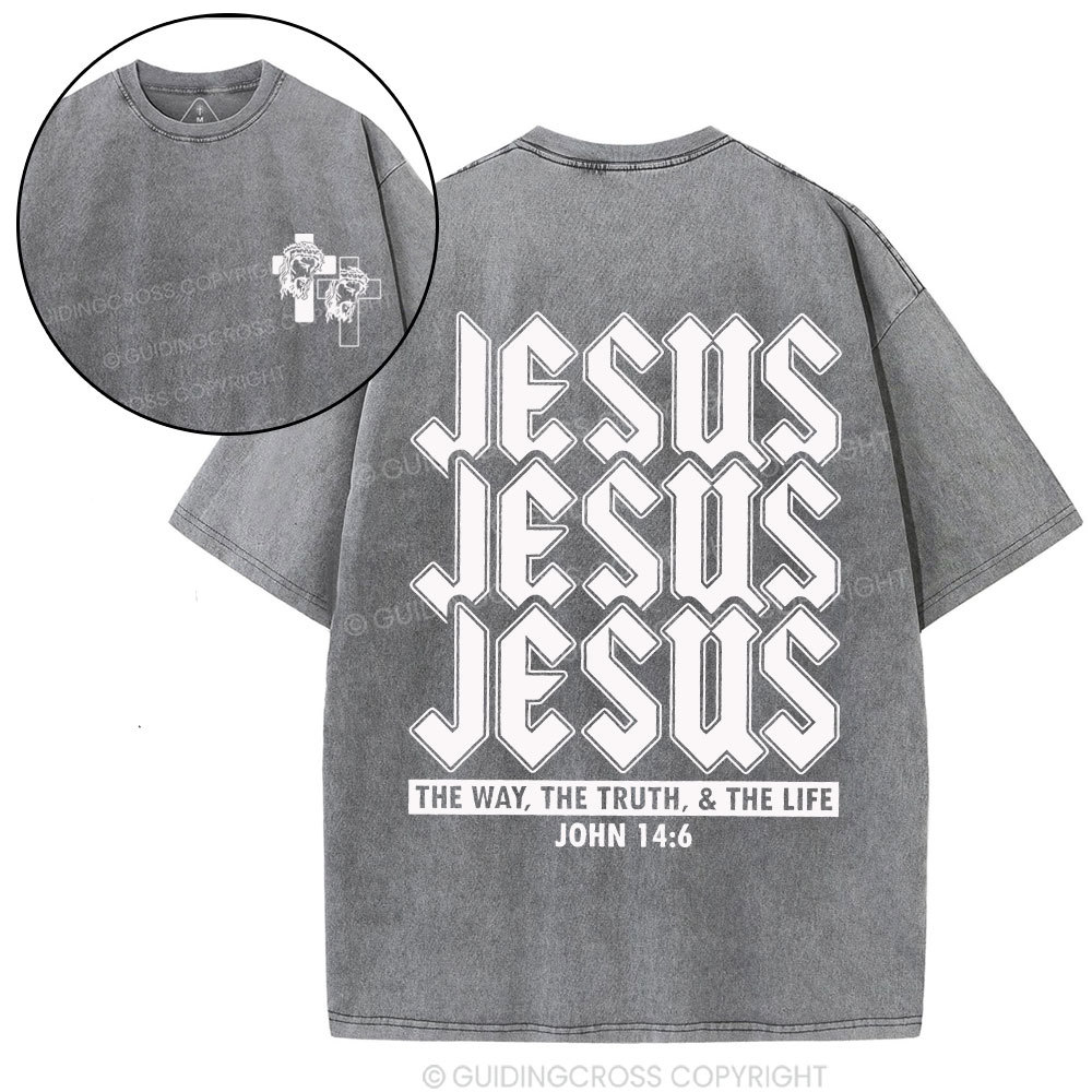 Jesus The Way Christian Washed T-Shirt