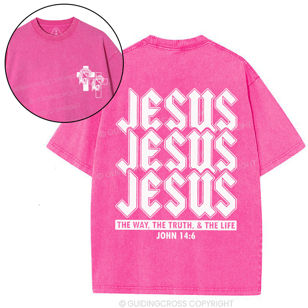 Jesus The Way Christian Washed T-Shirt