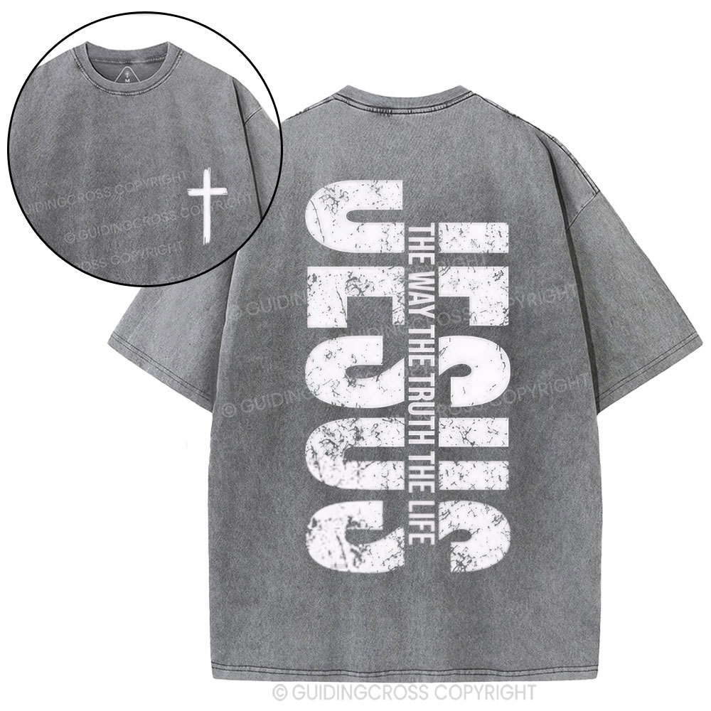 Jesus The Way Christian Washed T-Shirt