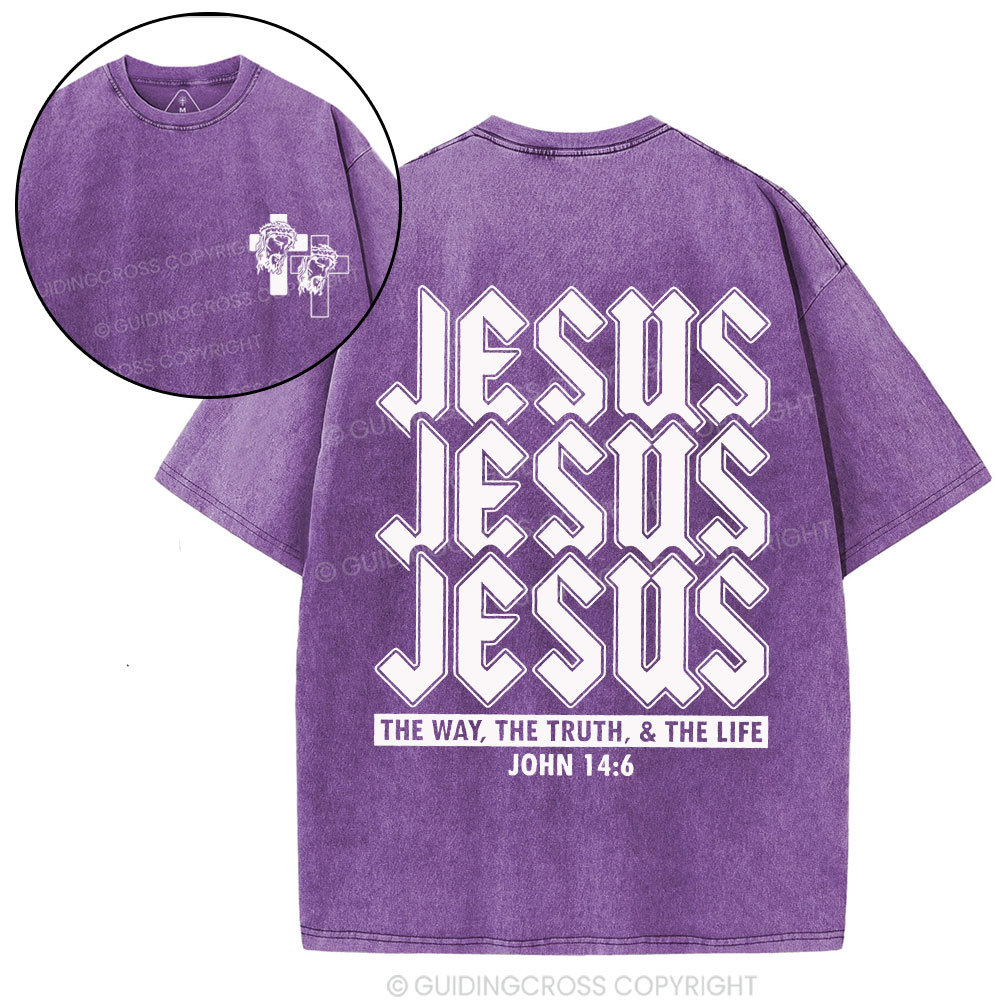 Jesus The Way Christian Washed T-Shirt