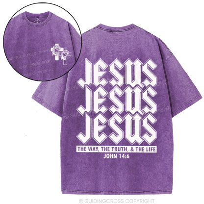 Jesus The Way Christian Washed T-Shirt
