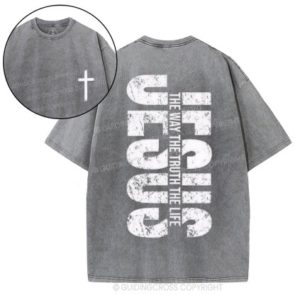 Jesus The Way Christian Washed T-Shirt