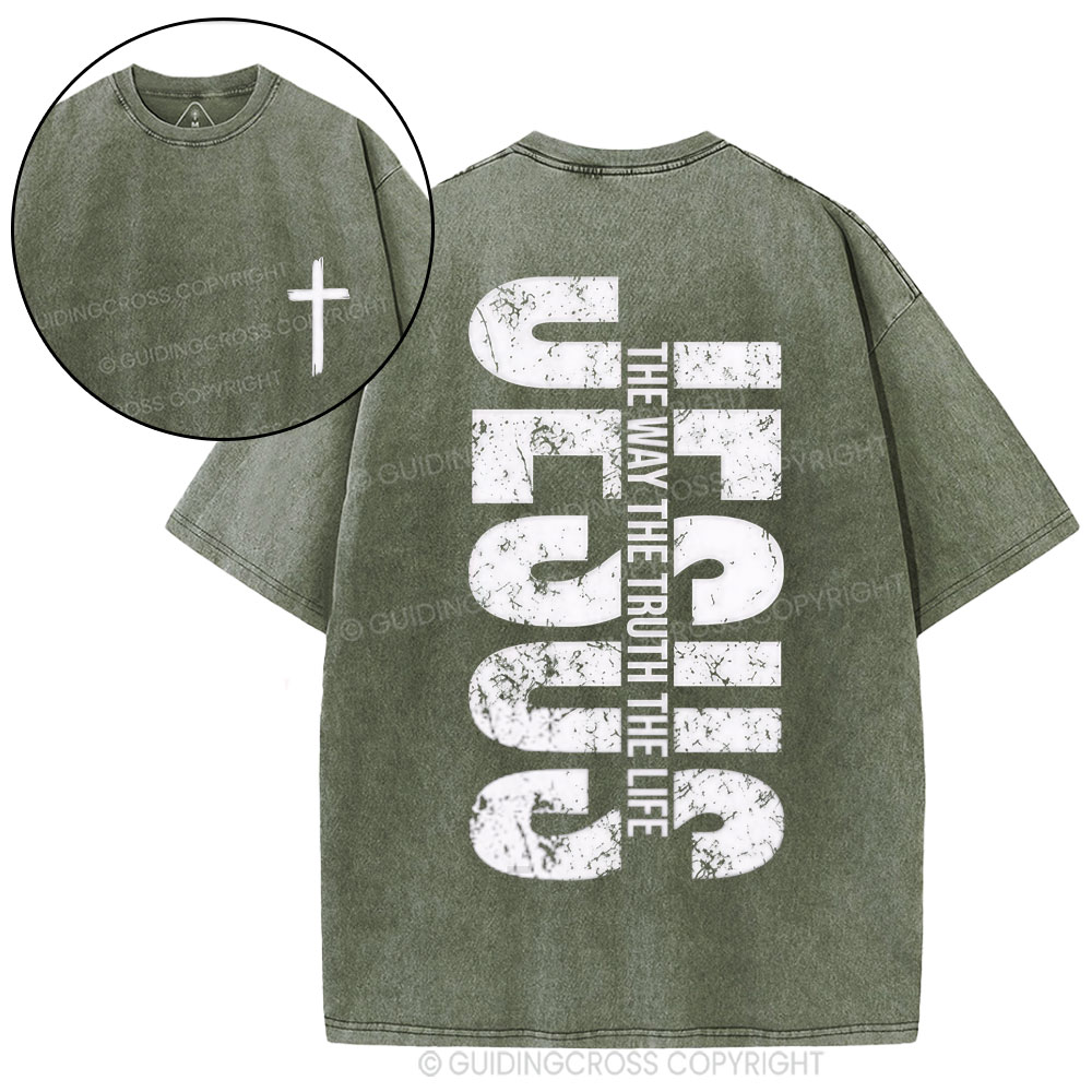 Jesus The Way Christian Washed T-Shirt