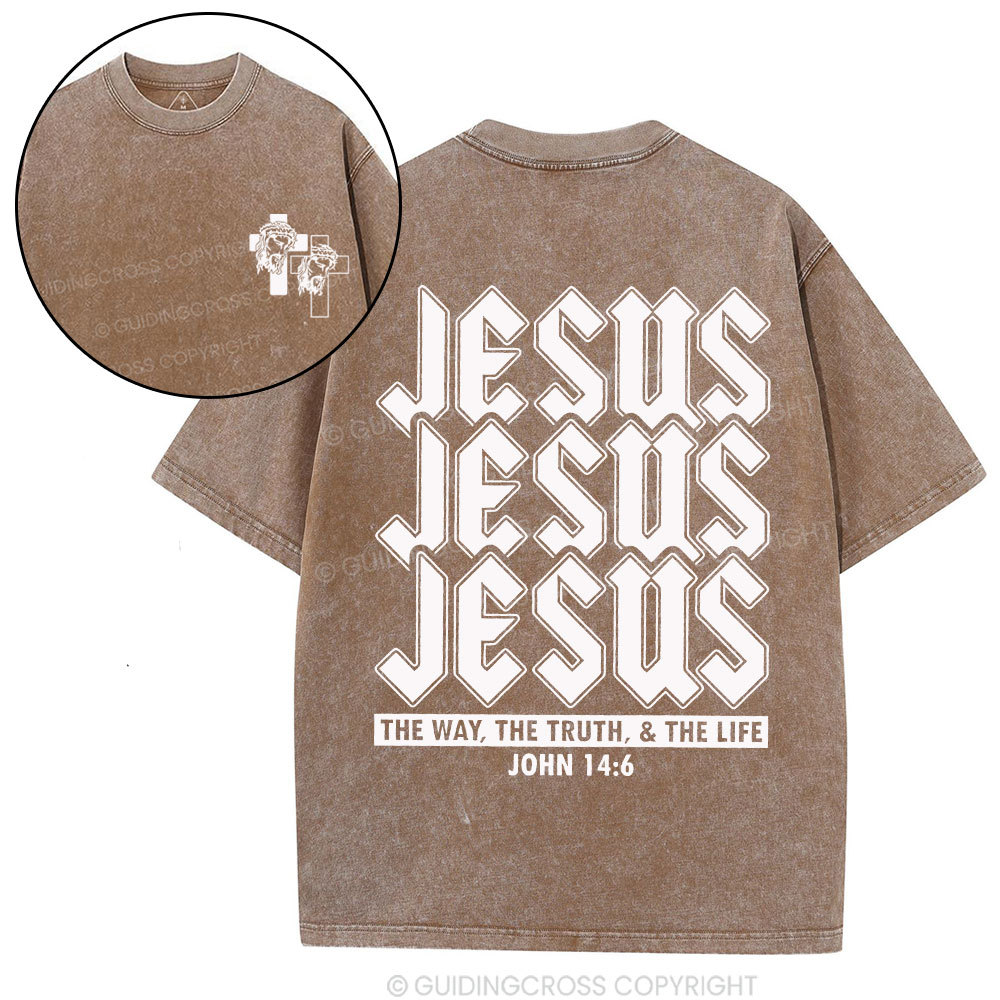 Jesus The Way Christian Washed T-Shirt