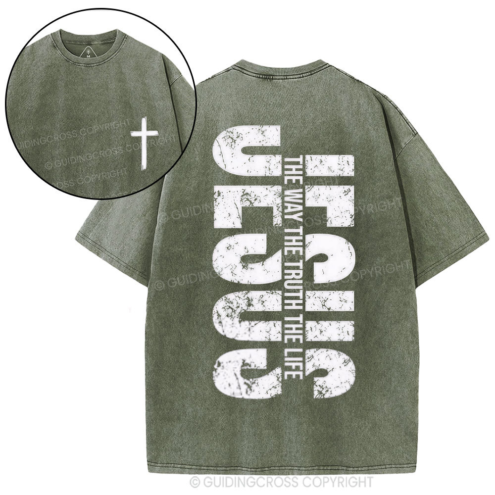 Jesus The Way Christian Washed T-Shirt