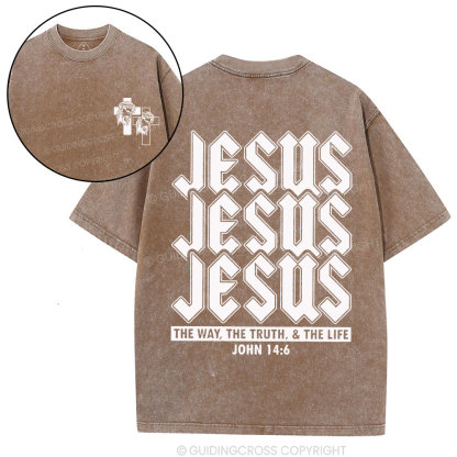 Jesus The Way Christian Washed T-Shirt
