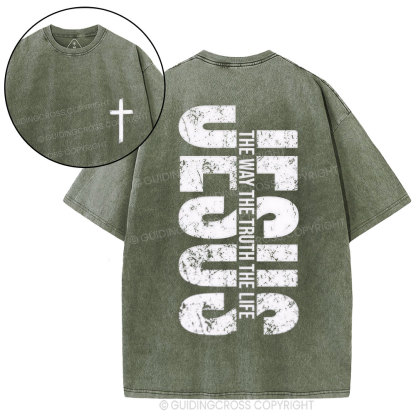 Jesus The Way Christian Washed T-Shirt