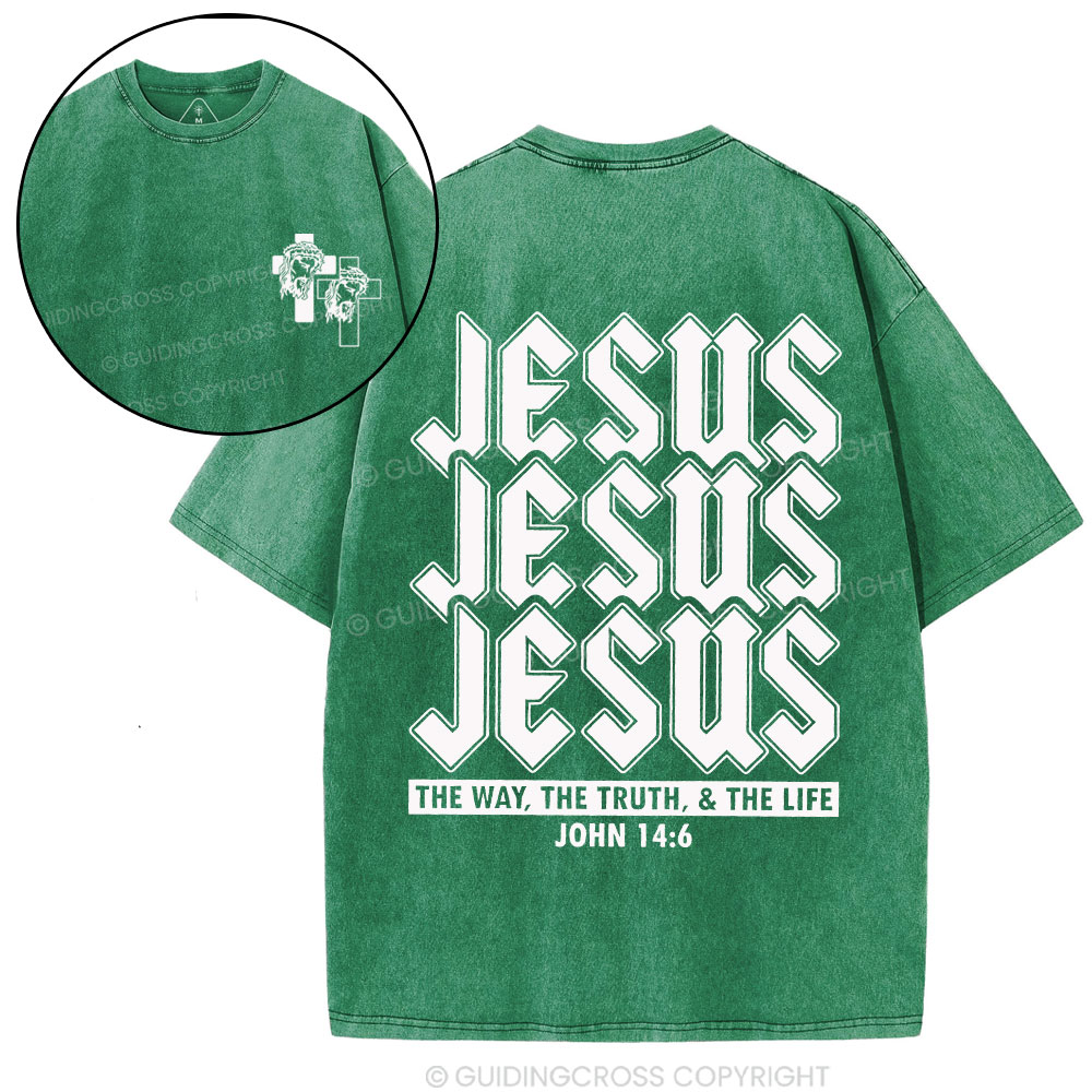 Jesus The Way Christian Washed T-Shirt