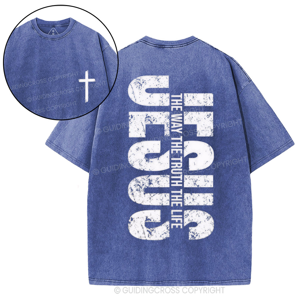Jesus The Way Christian Washed T-Shirt