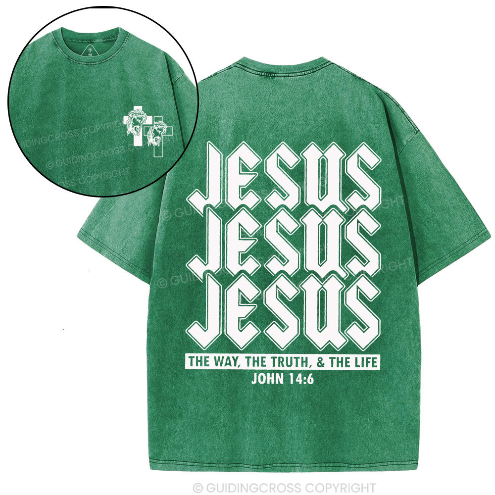 Jesus The Way Christian Washed T-Shirt