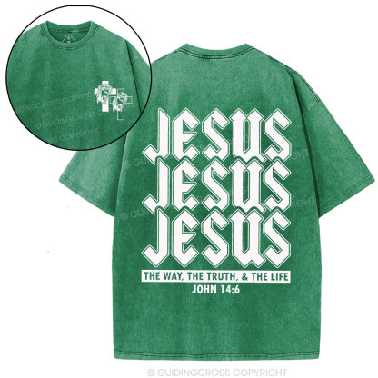 Jesus The Way Christian Washed T-Shirt