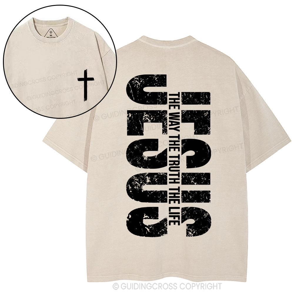 Jesus The Way Christian Washed T-Shirt