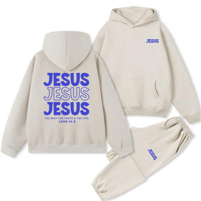 Jesus The Way THe Truth And The Life Christian Fleece Hoodie Set