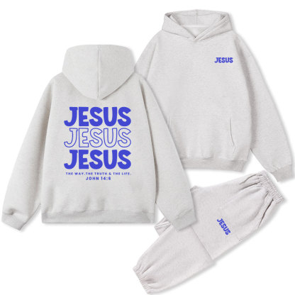 Jesus The Way THe Truth And The Life Christian Fleece Hoodie Set