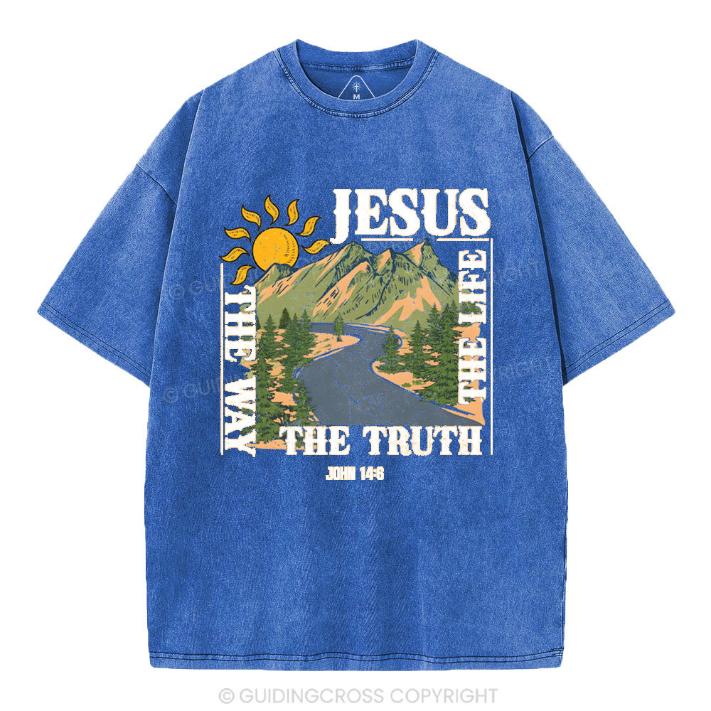 Jesus The Way The Life The Truth Christian Washed T-Shirt