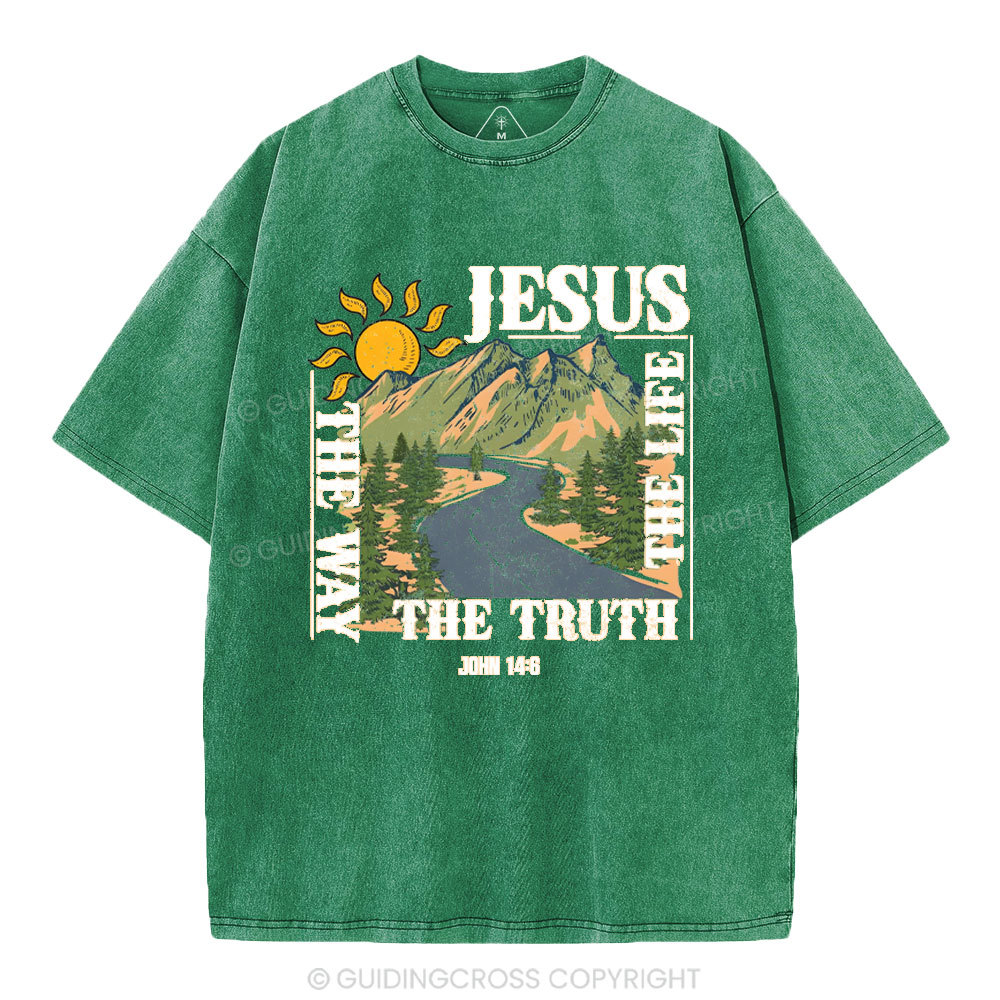 Jesus The Way The Life The Truth Christian Washed T-Shirt