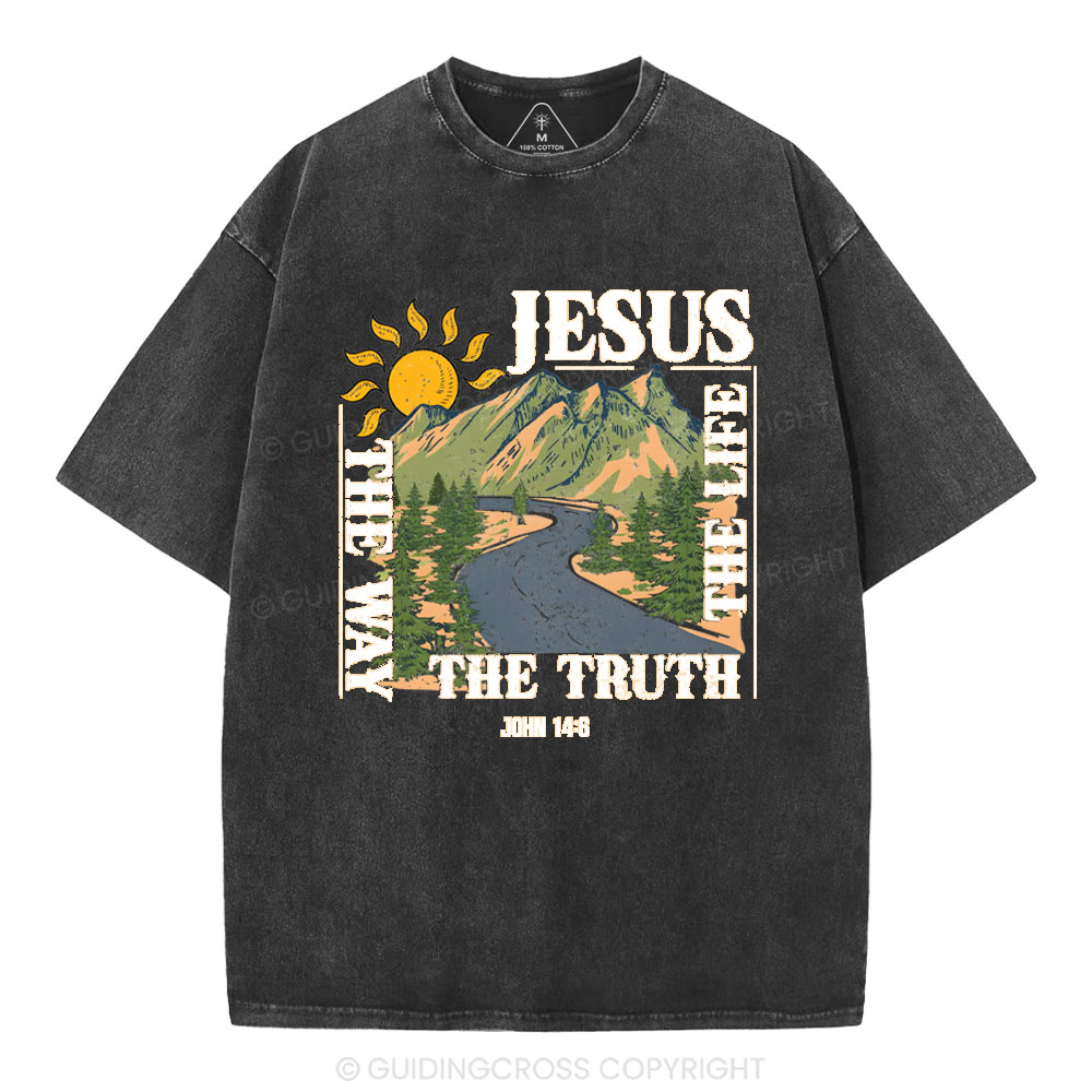 Jesus The Way The Life The Truth Christian Washed T-Shirt