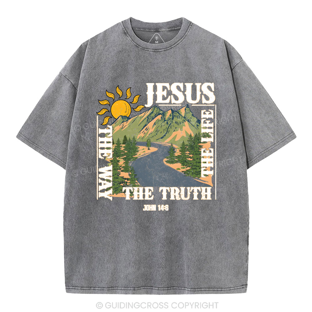 Jesus The Way The Life The Truth Christian Washed T-Shirt