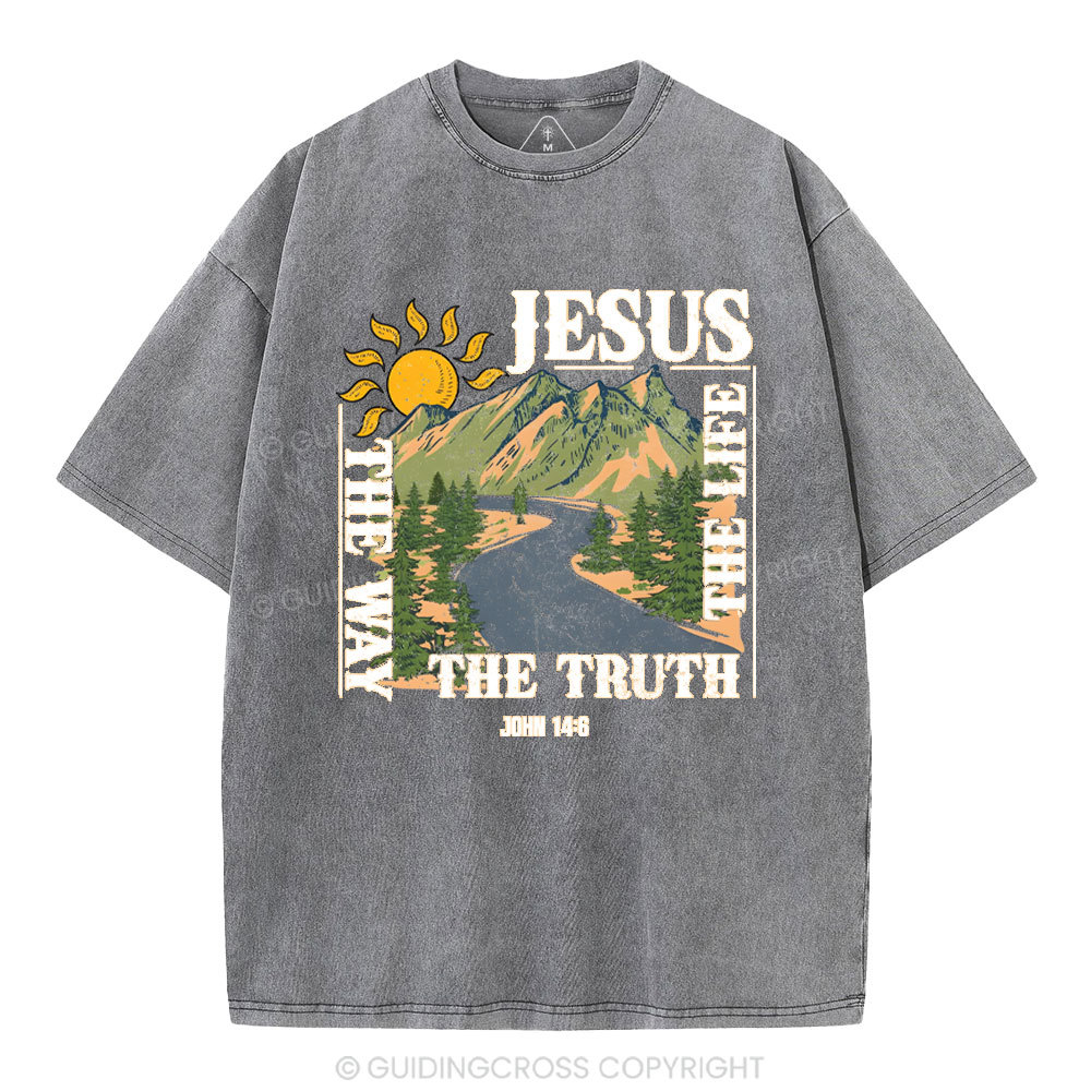 Jesus The Way The Life The Truth Christian Washed T-Shirt