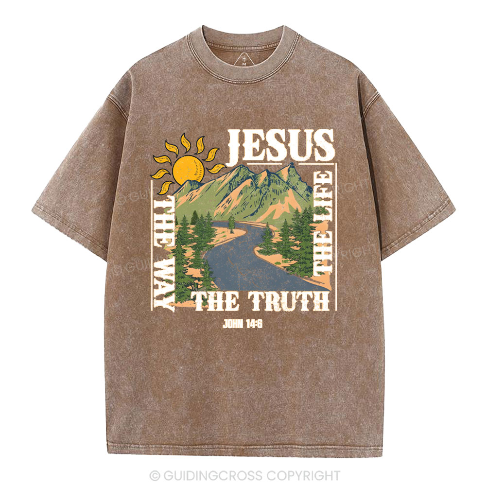 Jesus The Way The Life The Truth Christian Washed T-Shirt