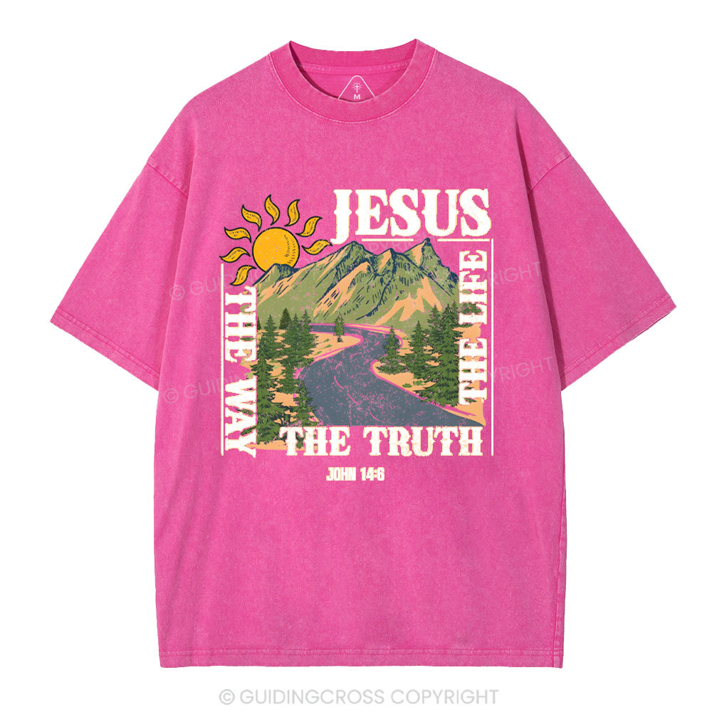 Jesus The Way The Life The Truth Christian Washed T-Shirt