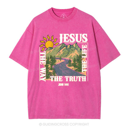 Jesus The Way The Life The Truth Christian Washed T-Shirt