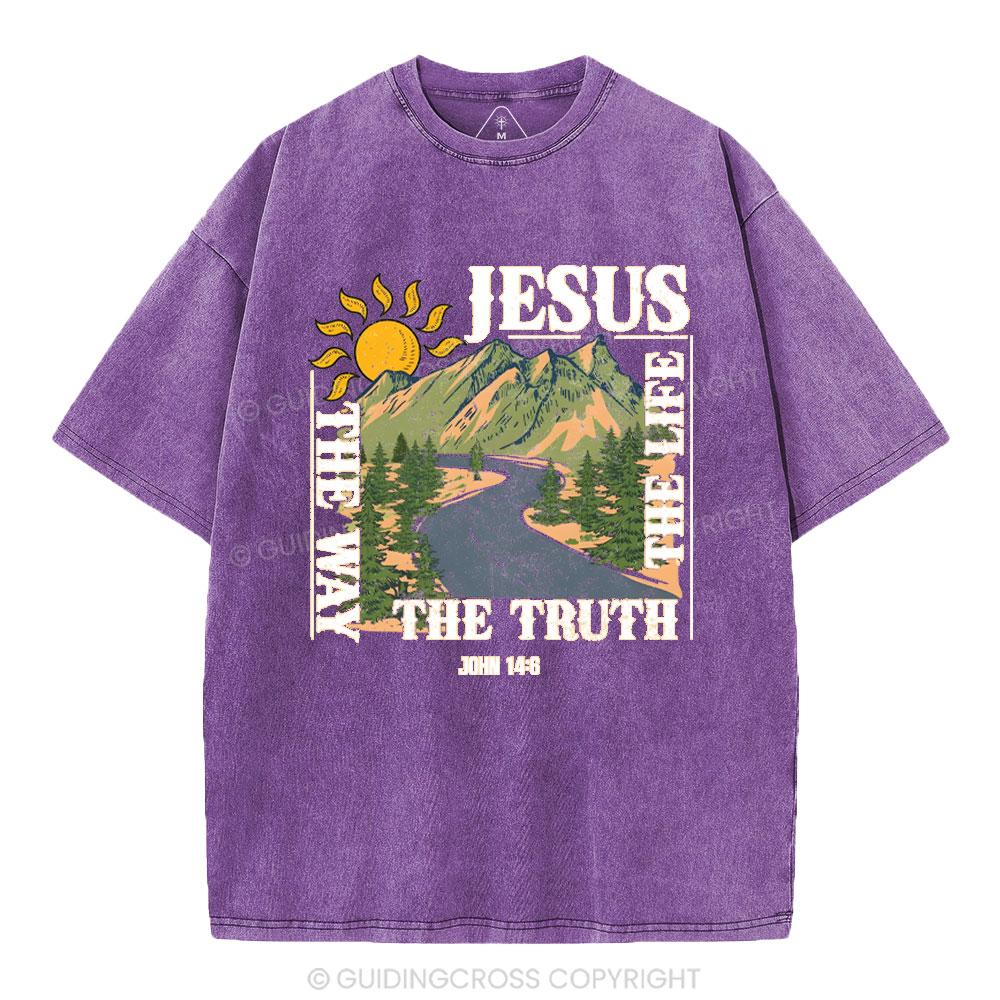 Jesus The Way The Life The Truth Christian Washed T-Shirt