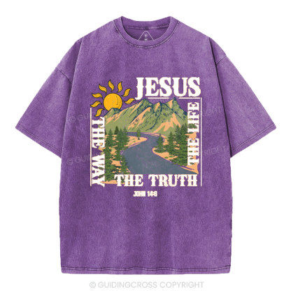 Jesus The Way The Life The Truth Christian Washed T-Shirt