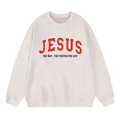 Jesus The Way The Truth And The Life Christian Washed Sweatshirt